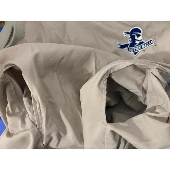 Seton Hall Nylon Golf Vest M Khaki Vtg Made in USA, Grandpa - Picture 2 of 8